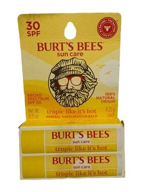 Burt’s Bees 2pk Suncare Lip Balm - Tropic Like Its Hot, NEW